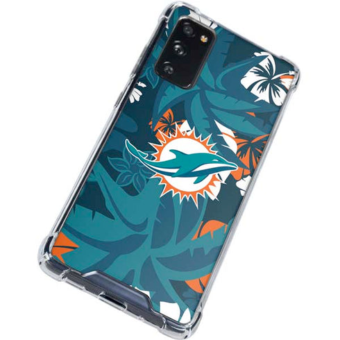 NFL Miami Dolphins Tropical Print Galaxy S20 FE Clear Case